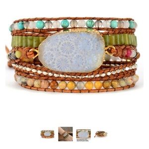 Vintage chrysanthemum wrap bracelet